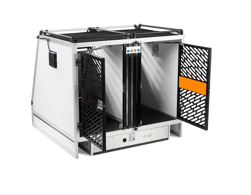 2-Dog Kennel + Lockable Drawer