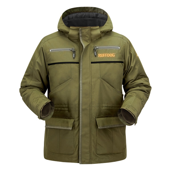 Ruffdog Winter Jacket for Dog Trainers and Dog Walkers - OLIVE with Shades of Black SAVE 30%