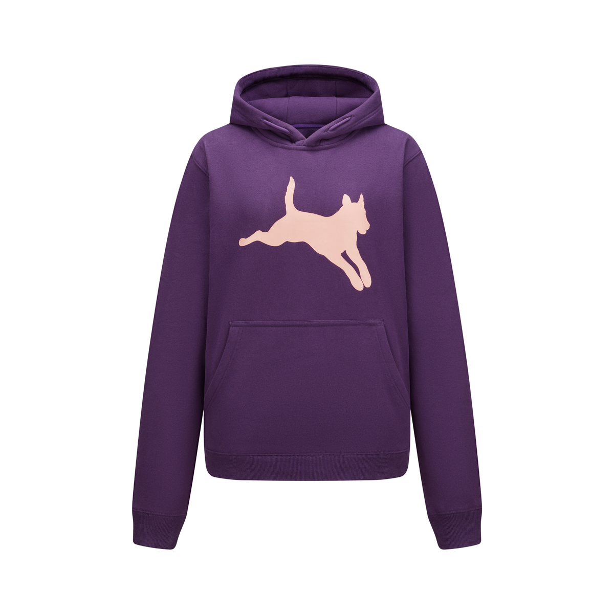 Ruffdog FOX hoodie purple with pink logo front view