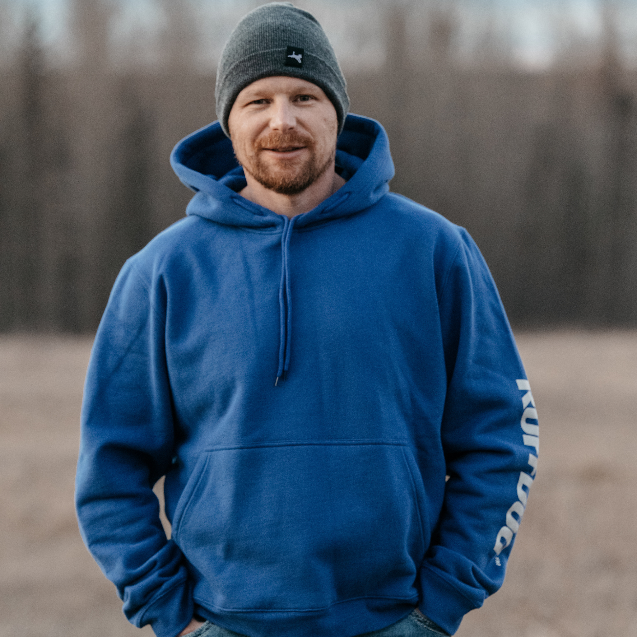 Ruffdog DRIVE Unisex Hoodie – Royal Blue with White Sleeve Logo | Dog