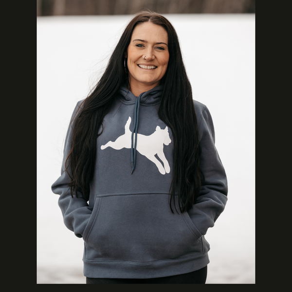 Ruffdog FOX Unisex Hoodie – Granite with White Logo | Dog Trainer Hoodie - Presale SAVE 20%