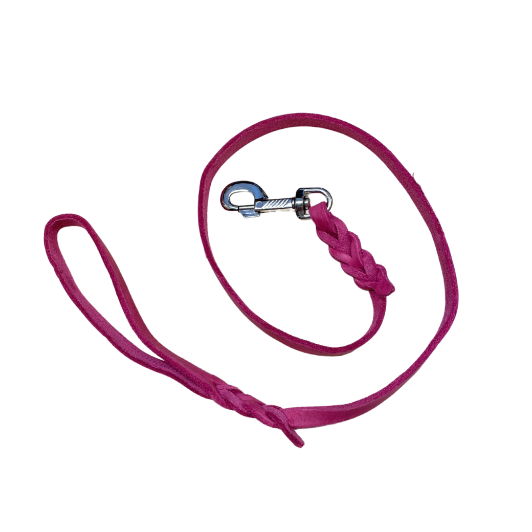 Schweikert Pink Braided Leather Dog Leash – Made in Germany