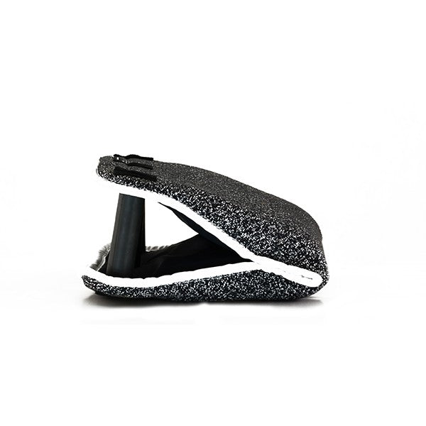 Black Trojan wedge bite pad with textured surface and internal handle, designed for dog training and bite work.
